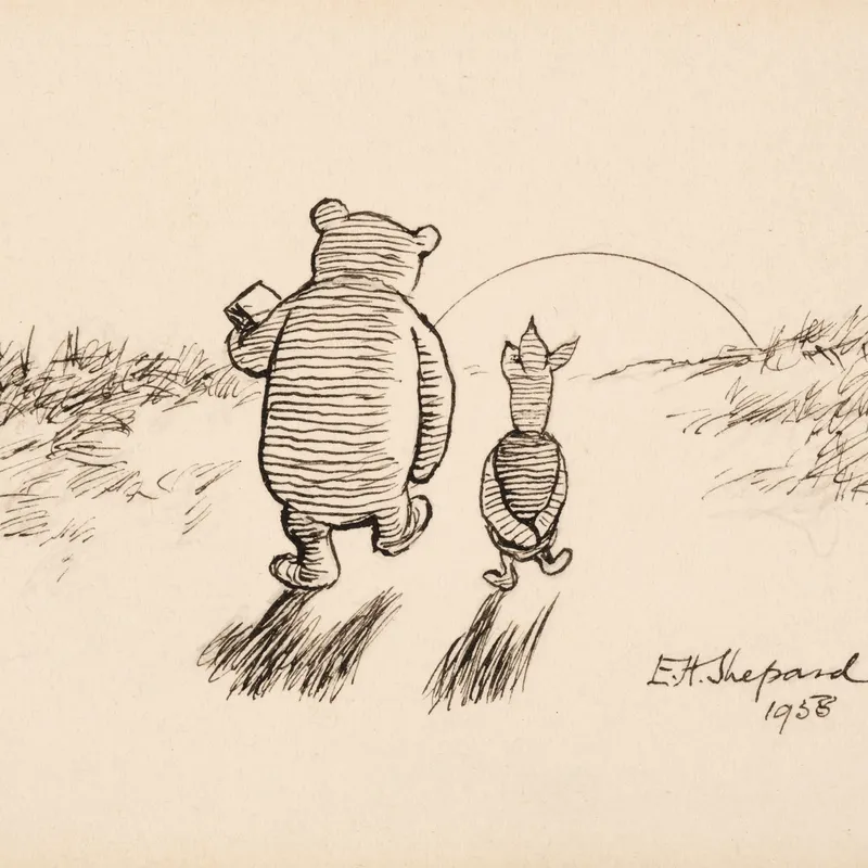 Forgotten Winnie-the-Pooh Sketch Found Wrapped in an Old Tea Towel