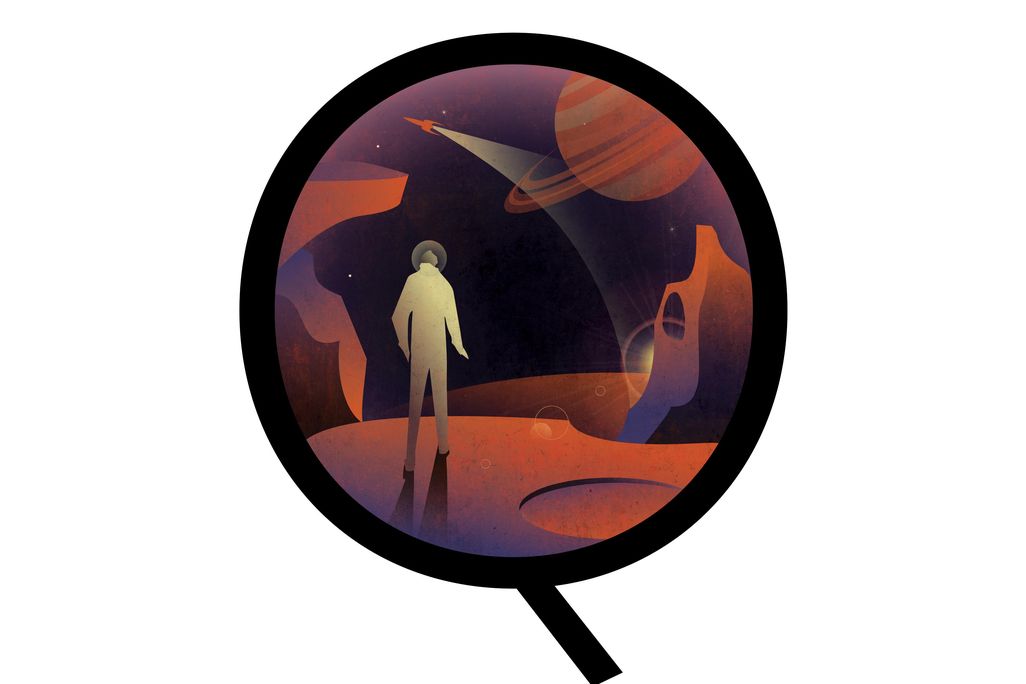 Illustration of humans on Venus