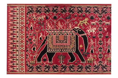 One of the ceremonial double ikat&nbsp;textiles acquired by the Smithsonian&#39;s National Museum of Asian Art in 2024