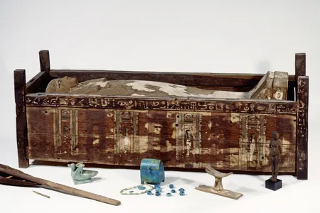 The sarcophagus of Tadja, one of the mummies from Abusir el Meleq that had its DNA analyzed in a new study.