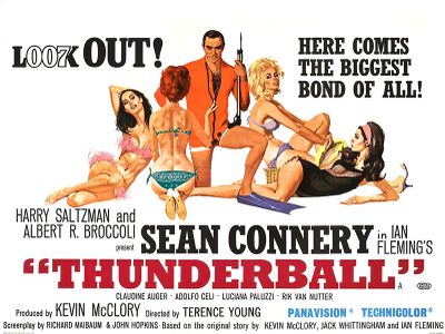 UK cinema poster for Thunderball (1965).