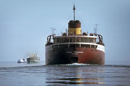 The Edmund Fitzgerald was transporting iron ore when it sank in November 1975, killing all 29 crew members.