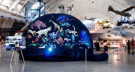 Take a guided tour of the universe in the Air and Space Museum's portable planetarium.