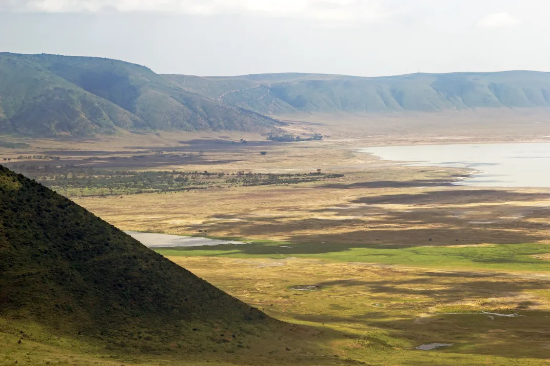 The landscape of Ngorongoro Crater
