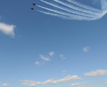 090829-N-1928O-205
BELLEVUE, Neb. (Aug. 29, 2009) The U.S. Navy flight demonstration squadron, the Blue Angels, performs during the Defenders of Freedom Air Show at Offutt Air Force Base as part of Omaha Navy Week. The week is one of 21 Navy Weeks planned across America in 2009. Navy Weeks are designed to show Americans the investment they have made in their Navy and increase awareness in cities that do not have a significant Navy presence. (U.S. Navy photo by Mass Communication Specialist 1st Class Mark O�Donald/Released)