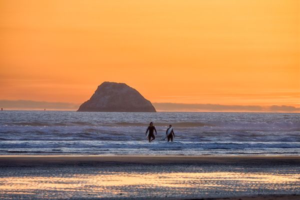 Surfers at Sunset thumbnail