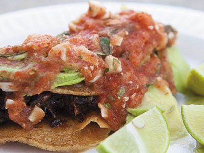 Raul Ortega makes his shrimp tacos, shown here, the same way he did when he lived in San Juan de los Lagos.