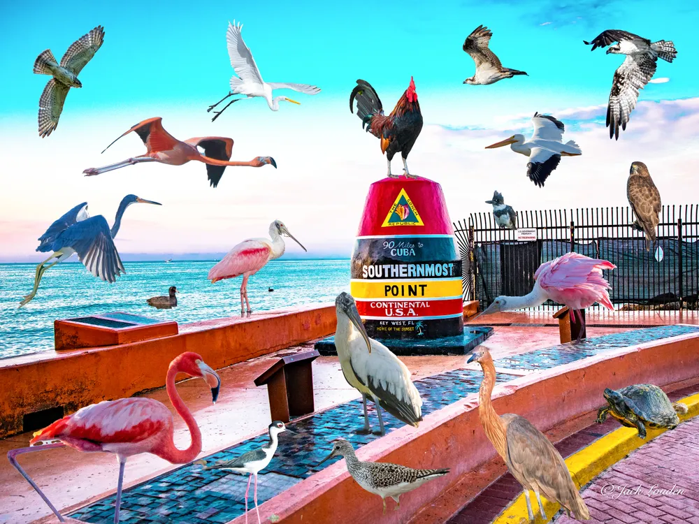 These birds wanted to photo bomb and flock to the Southernmost Buoy in Key West. What a bunch of crazy flockers!