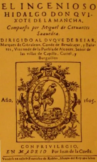 The title page of the first edition of Don Quixote