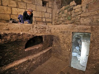 The 2,000-year-old subterranean system consists of a courtyard and two rooms.
