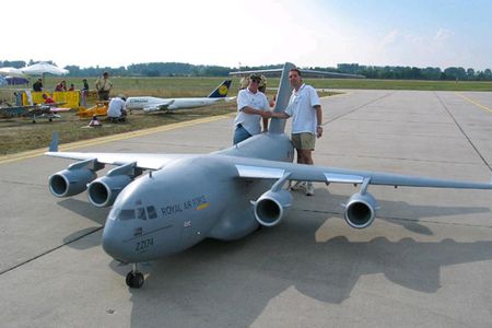 This 1/9th model of a C-17 actually flies.