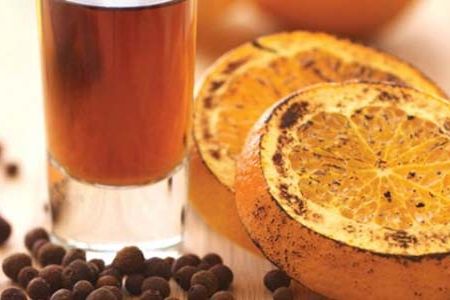 Black rum, charred orange and allspice.