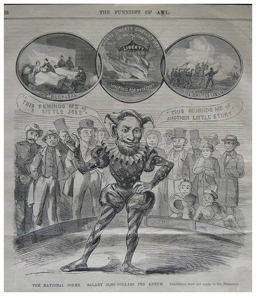 A caricature of Lincoln as the “National Joker.”