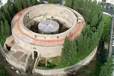 An aerial view of the Mauseoleum of Augustus, which was recently renovated and will open to the public in Rome in 2021. 