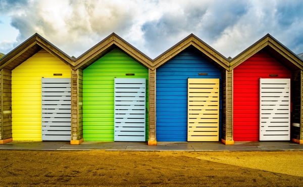 Colourful beach huts thumbnail