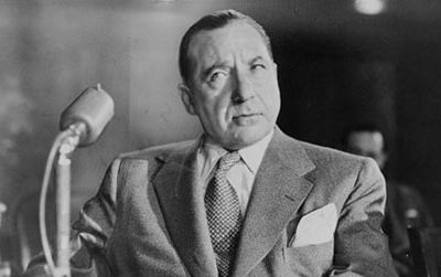 Frank Costello testifying before the Kefauver Committee in March 1951