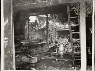 The interior of the Cocoanut Grove nightclub after the fire.