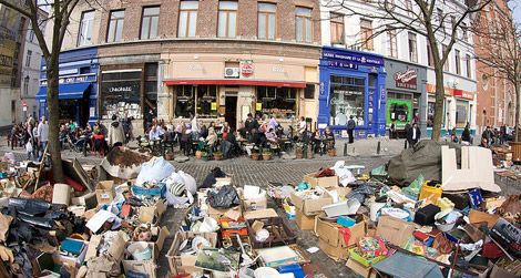 Sites like Brussels' Place du Jeu de Balle are featured in the new Tintin movie.