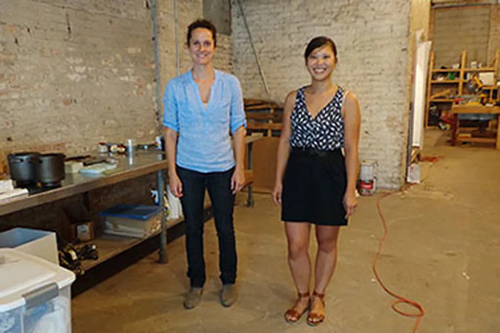Caroline Linder (left) and Lisa Smith of ODLCO at their new (semi-finished) space in Chicago.