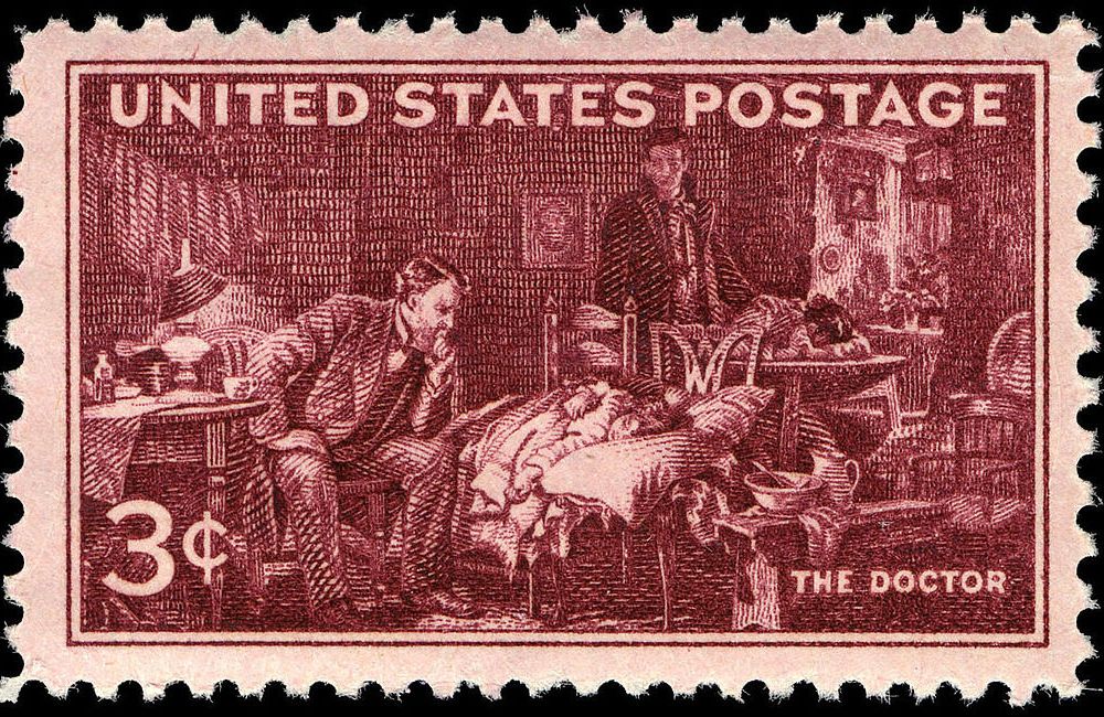 Doctors AMA Centennial 3-cent