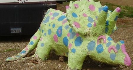 A polka-dot Triceratops in Jordan, Montana