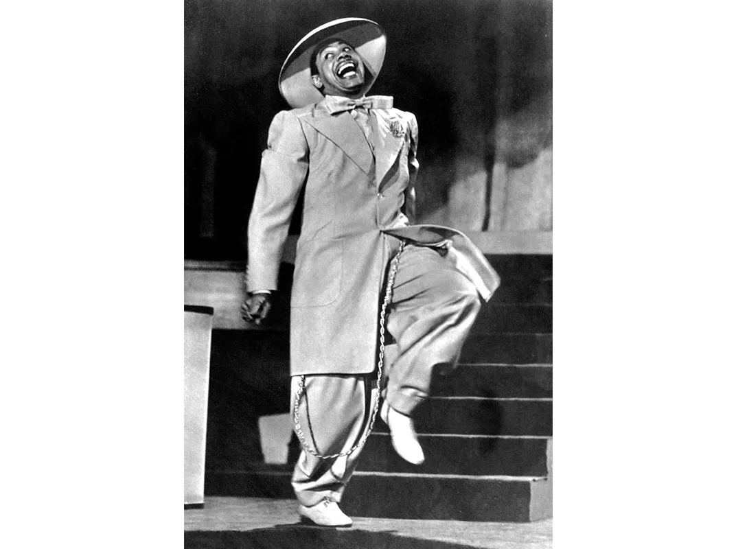 Cab Calloway in a zoot suit in the musical 'Stormy Weather' (20th Century Fox), 1943.