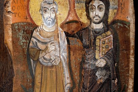 A Coptic depiction of Christ and of Abbot Mena dating to around the same time as the recently translated book of rituals.