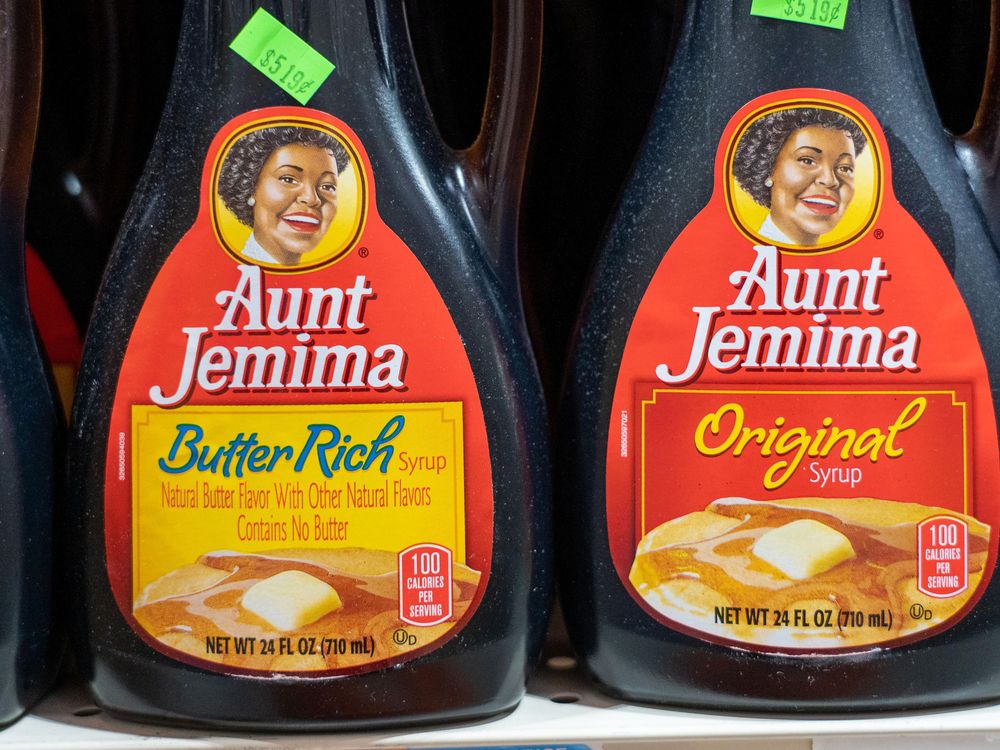 Aunt Jemima brand syrup, circa 2020