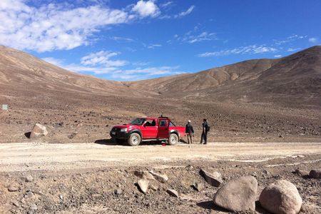 Sampling in the Atacama Desert during the 2015 field campaign.