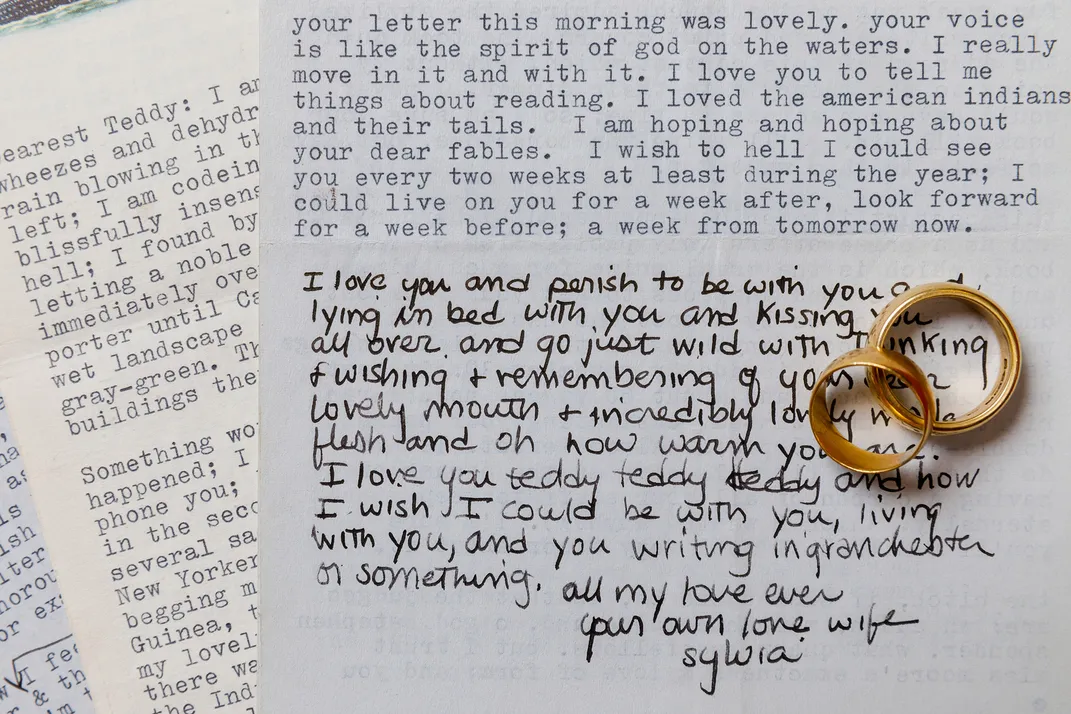 Letters from Sylvia Plath to Ted Hughes, wedding rings