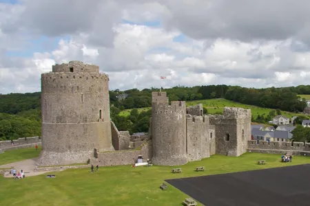 Pembroke Castle's outer ward, seen from the south.