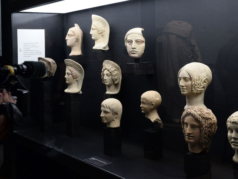 An exhibit of busts at Rome's new Museo dell'Arte Salvata