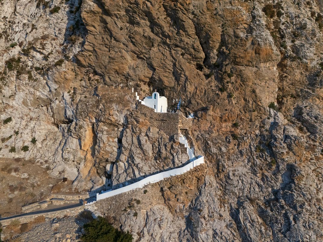 Monastery of Hozoviotissa, perched on the cliff side of Amorgos