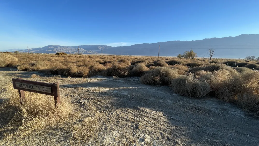 where the baseball fields used to be at Manzanar