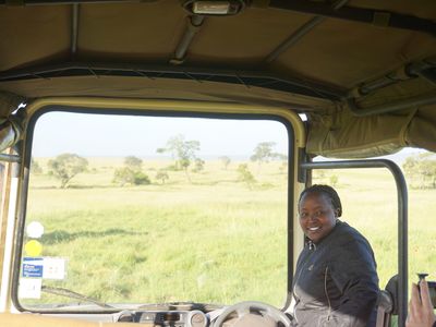 Lorna Seela Nabaala, one of only about 10 women safari guides out of the roughly 400 guides working today in the Maasai Mara