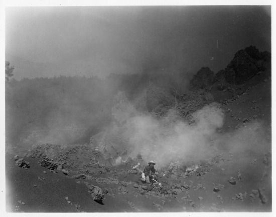 The Paricutin Volcano, 1943, taken by William F. Foshag, NMNH curator of minerals.