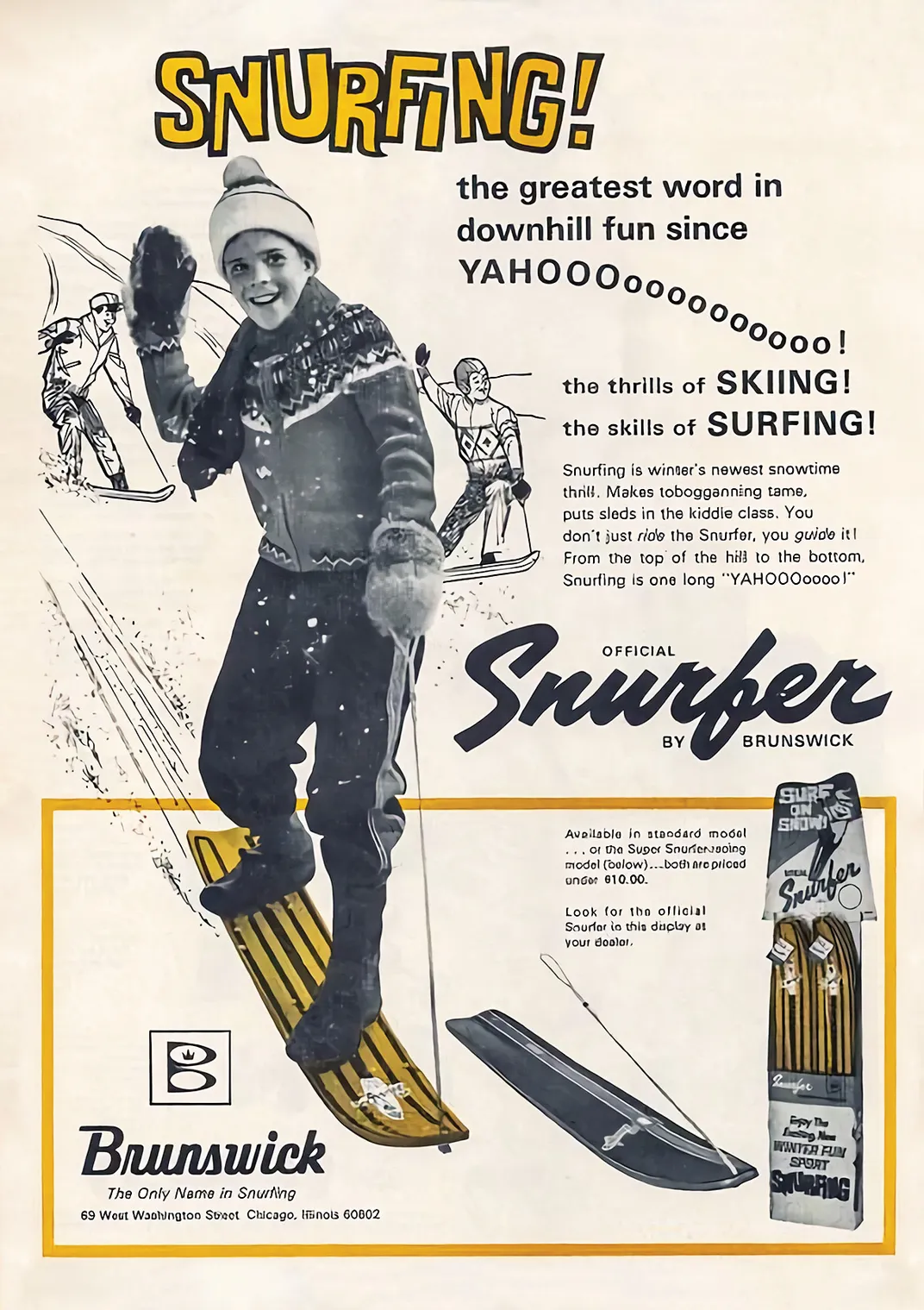 a vintage ad for the snurfer
