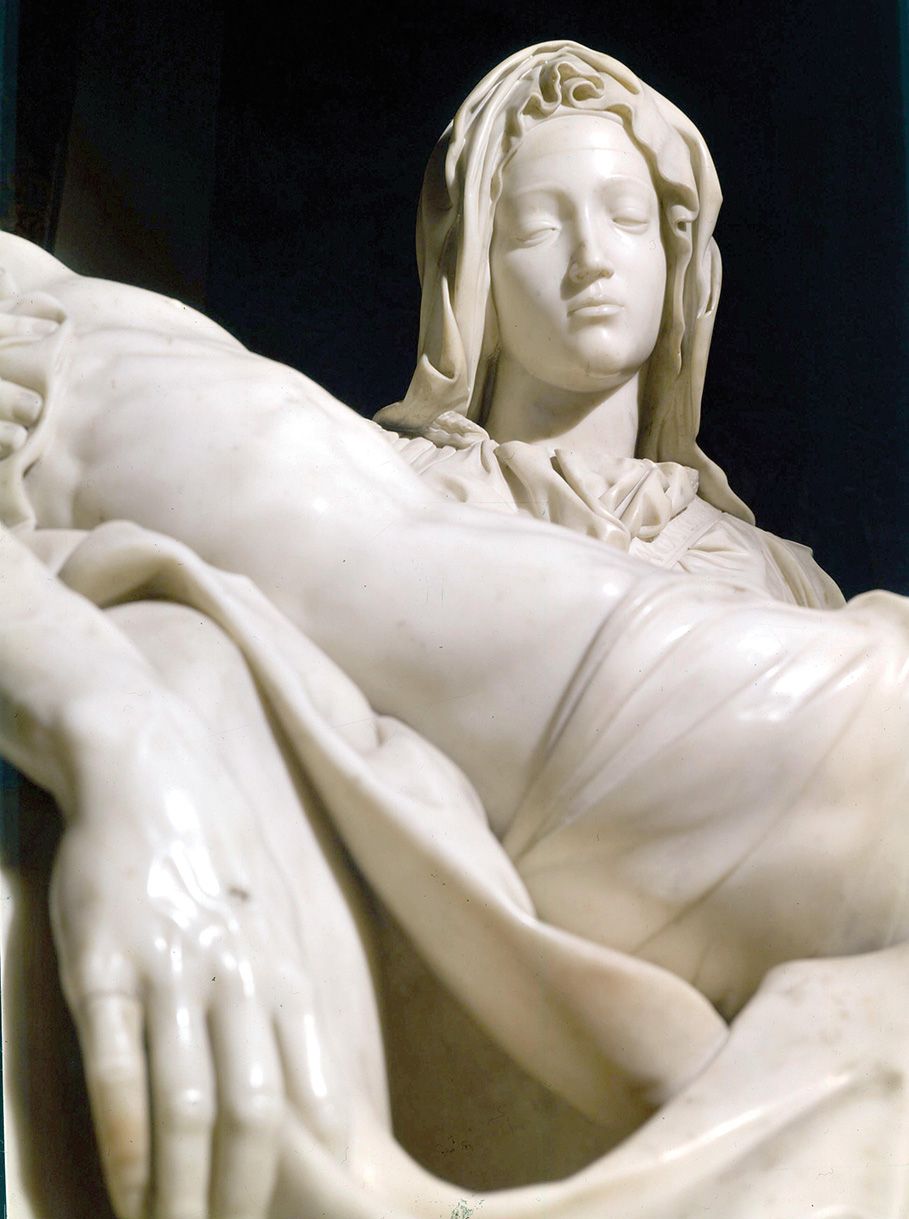 Detail of Michelangelo’s Pietà.