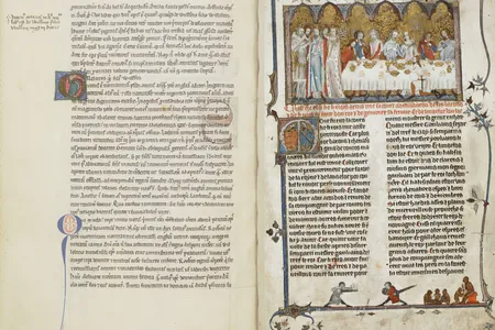 Medieval manuscripts featuring stories about King Arthur and Camelot