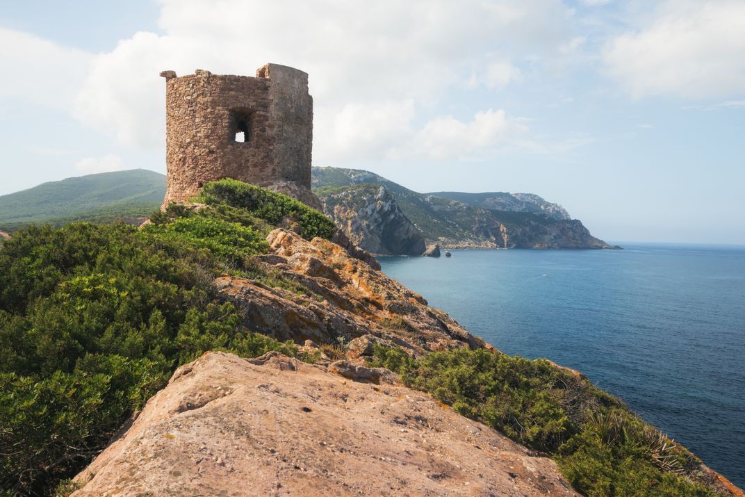 A nuraghe, or Bronze Age tower—one of many found on the island of Sardinia