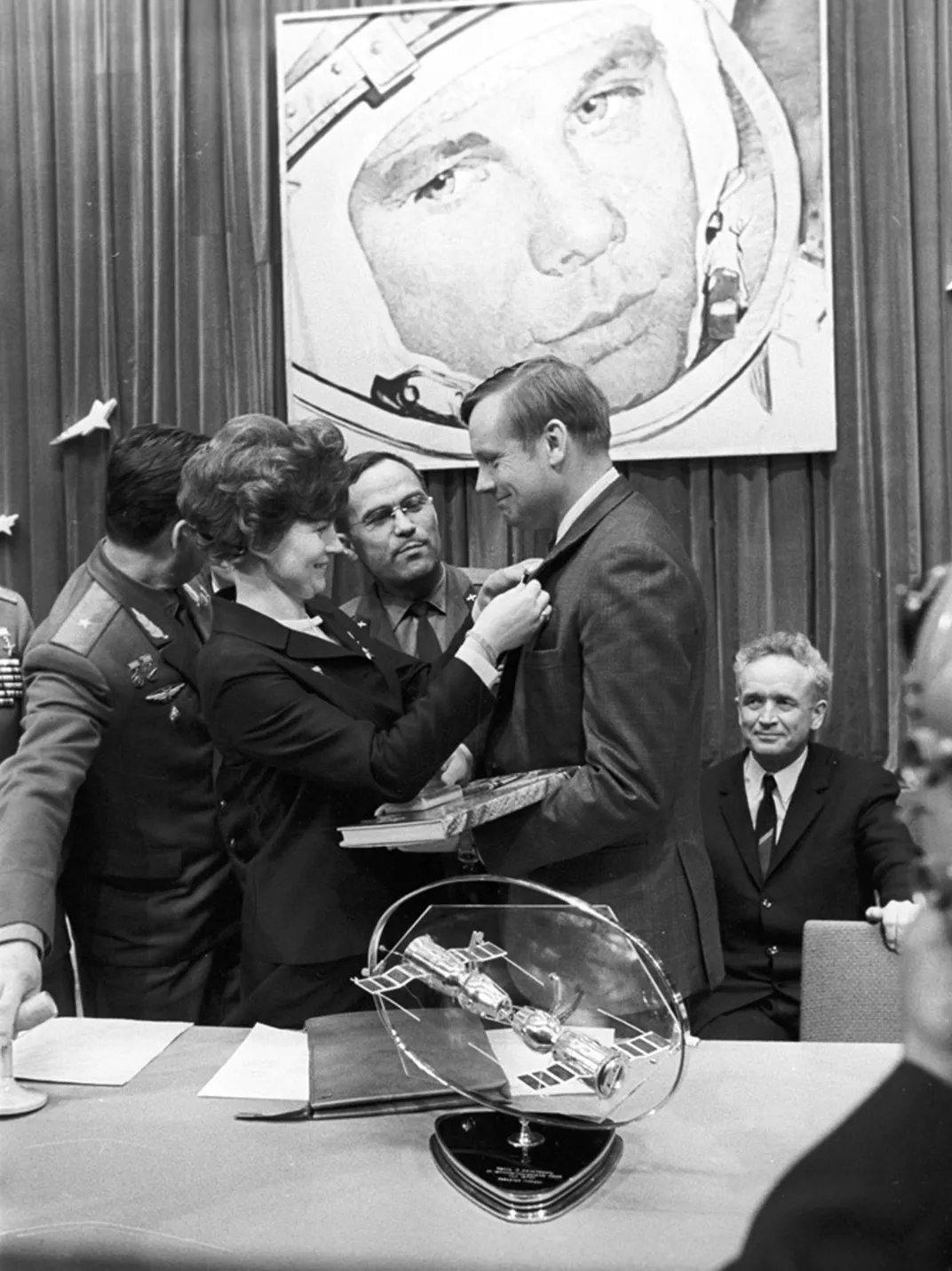 Valentina Tereshkova with American astronaut Neil Armstrong in 1970