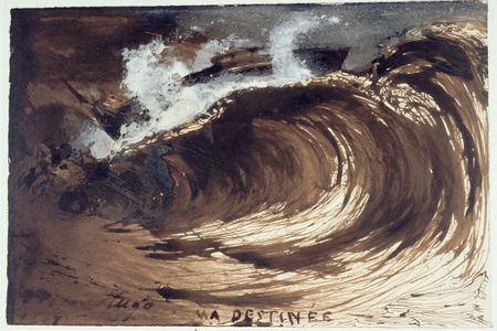 Ma destinée (My destiny), 1867. Brown ink and wash and white gouache on paper. 