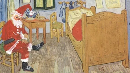 Arturo Rodríguez made this Van Gogh-inspired card for Helen L. Kohen, ca. 1980-1999.