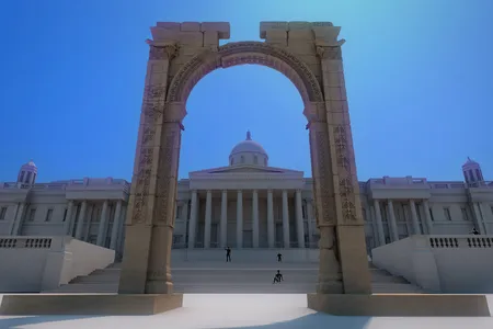 An artist's rendering of the 3-D Triumphal Arch in London