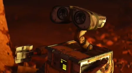 Screenshot of the robot WALL-E from the 2008 Disney/Pixar animated film