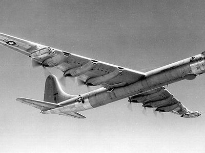 The Convair B-36A in flight