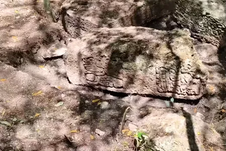 Researchers found carved stone monuments on the site.
