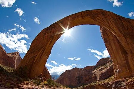 Rainbow Bridge is a massive natural rock formation almost 300 feet high from the base, with a span of 275 feet that is 42 feet thick at the top.