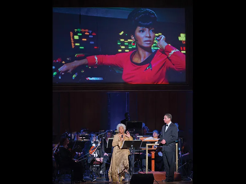 Nichelle Nichols in Stark Trek, above, and at the Kennedy Center, below