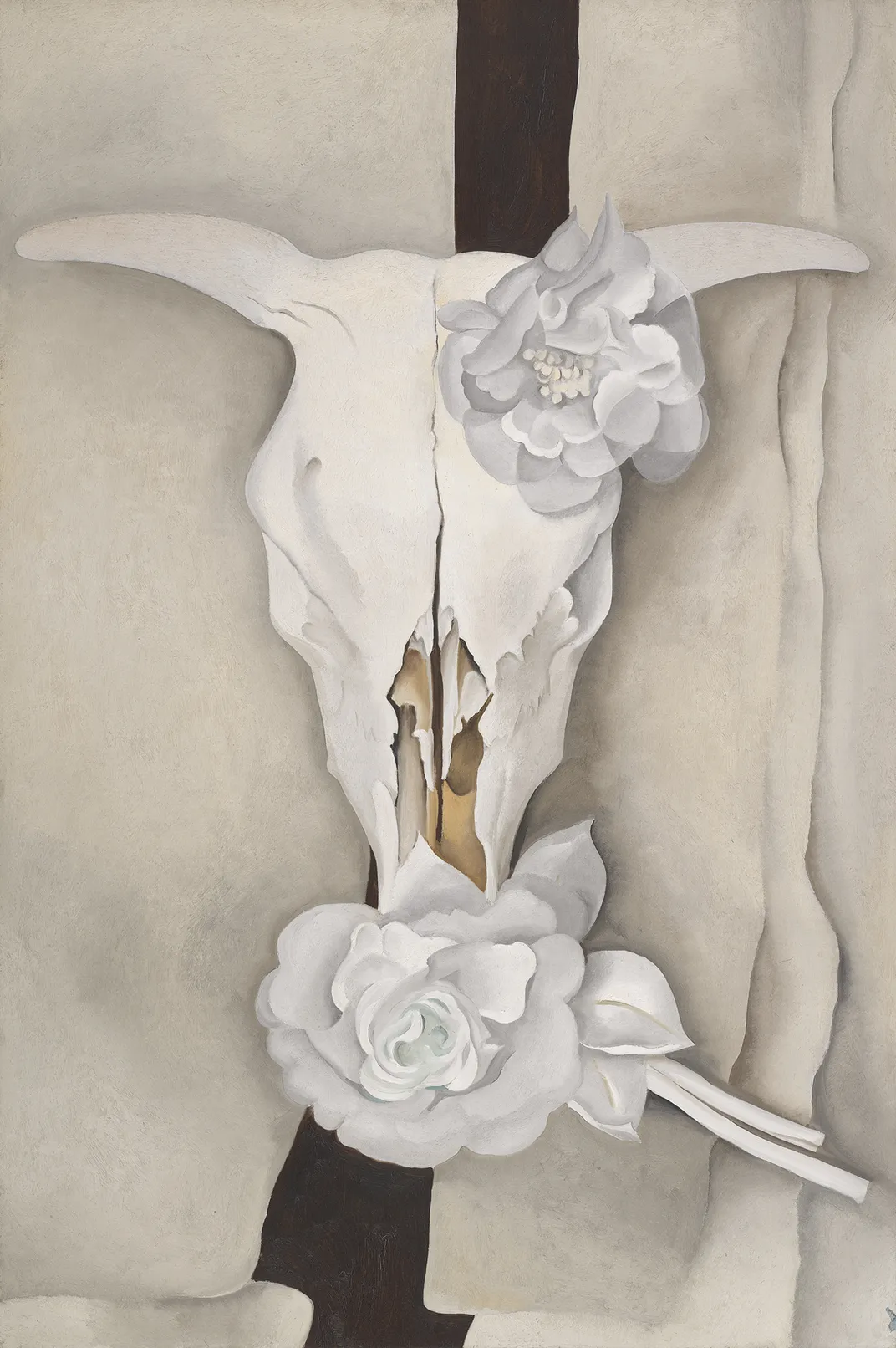 Cow’s Skull With Calico Roses